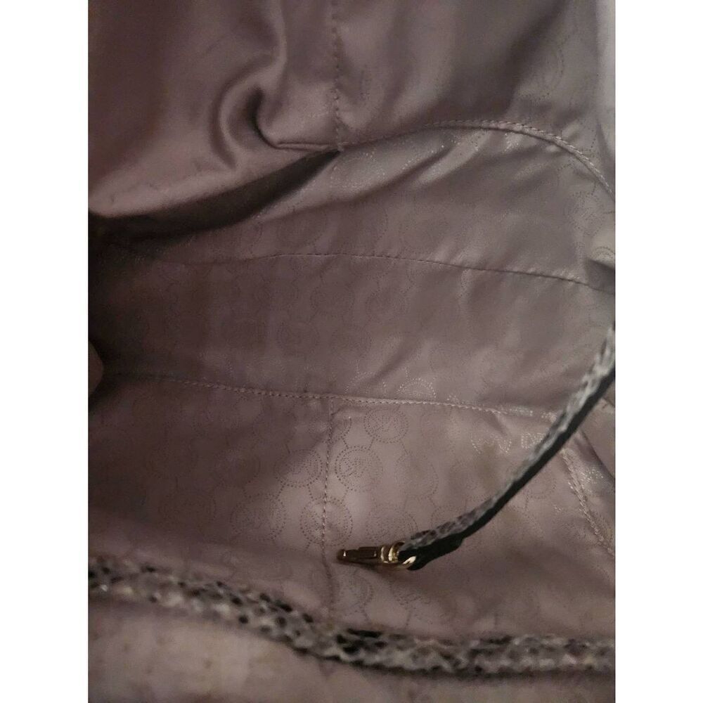 Michael Kors Jet Set Chain Snakeskin embossed Gather Shoulder Tote with CROSSBOD - Picture 14 of 14
